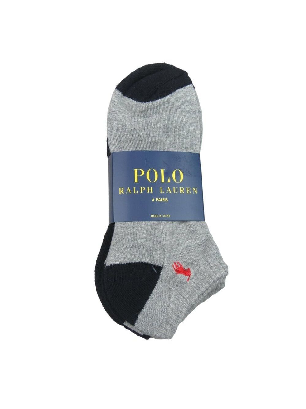 Polo Ralph Lauren Low Cut Socks Men's Size 6-13 Multi Grey Black (4-Pack) NEW
